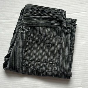 PrAna Mens 33 Breath Grey & Green Striped Chino Shorts